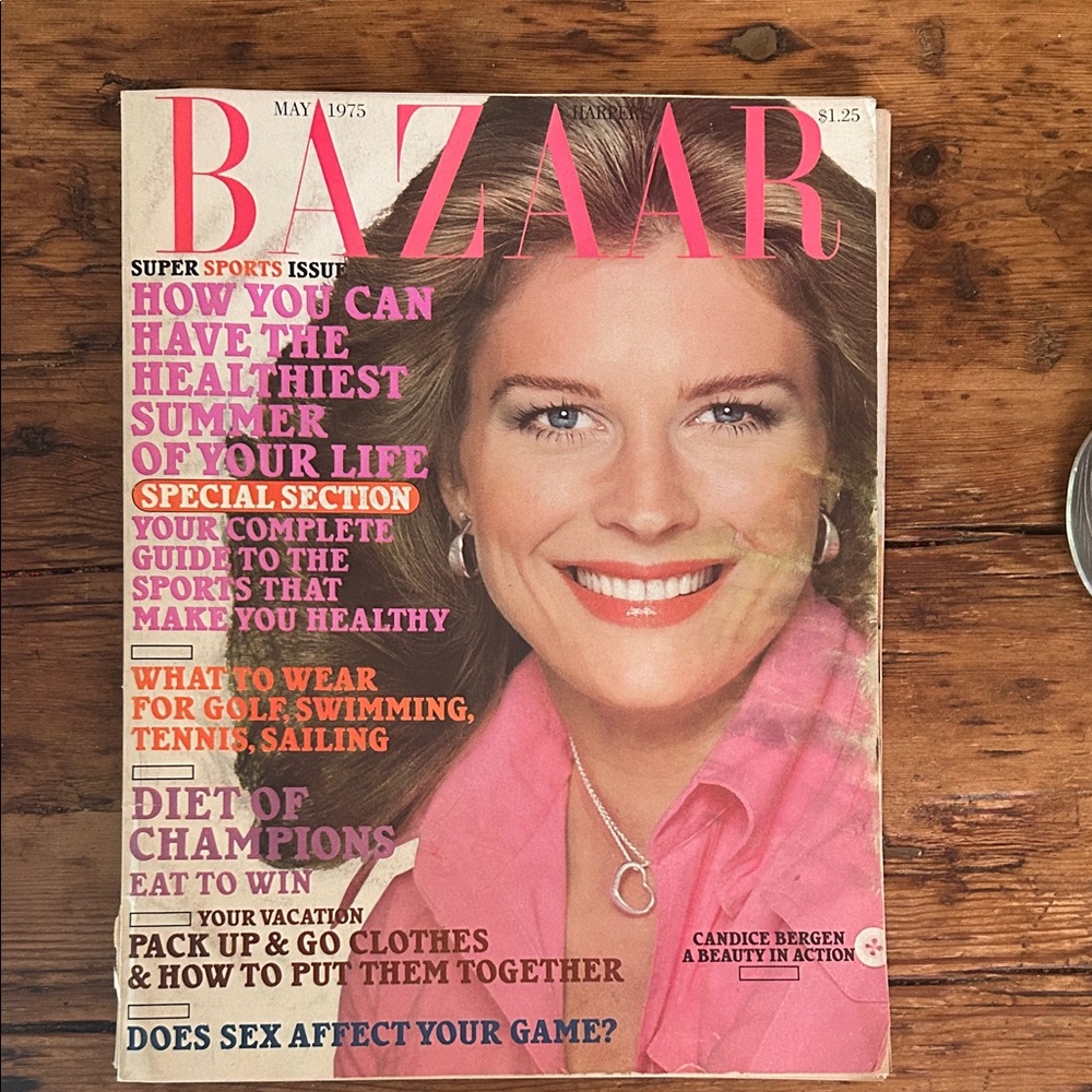 May 1975 Vintage Harpers Bazaar Magazine Candace Bergen